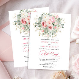 Rustic Blush Peony Greenery Gold Wedding Invitatio Einladung