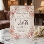 Rustic Bohemian Blush Dusty Rose Wedding Einladung<br><div class="desc">Romantic blush and dusty rose botanical design with soft neutral florals, ideal for rustic bohemian garden weddings and elegant spring or summer ceremonies.This design reflects classic wedding stationery structure with the couple’s names and the word “wedding” presented in an elegant flowing calligraphy script, while the ceremony details are arranged below...</div>