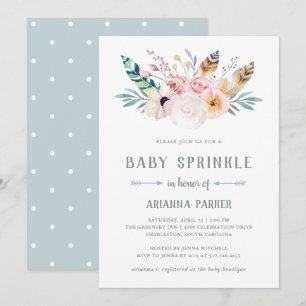 Rustic Boho Baby Sprinkle Einladung