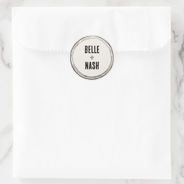 Rustic Boho Barn Wedding Classic Round Sticker (Tasche)