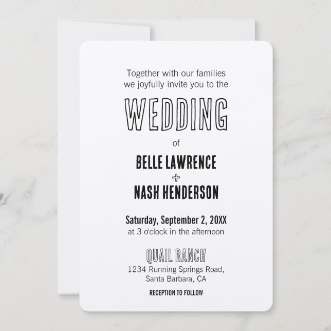 Rustic Boho Barn Wedding Einladung (Vorderseite)