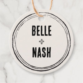 Rustic Boho Barn Wedding Round Geschenkanhänger