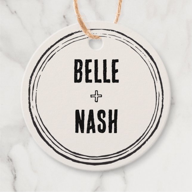 Rustic Boho Barn Wedding Round Geschenkanhänger (Vorderseite)