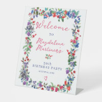 Rustic Boho Berry Sommer 50. Geburtstag Willkommen