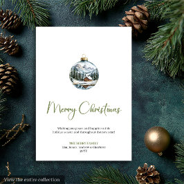 Rustic Boho Botanical Neutral Xmas Greeting Card Feiertagskarte