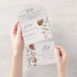 Rustic Boho Botanical Script Wedding Invitation All In One Einladung<br><div class="desc">Rustic Boho Botanical All-in-One Wedding Invitation | Tear-Off RSVP Card Announce your wedding with this elegant rustic boho botanical all-in-one wedding invitation, designed with soft neutral tones and delicate botanical illustrations inspired by nature. This convenient design includes the main invitation, wedding details section, and a tear-off RSVP card, making it...</div>