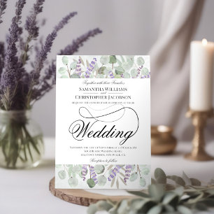 Rustic Boho Chic Eucalyptus & Lavender Wedding Einladung