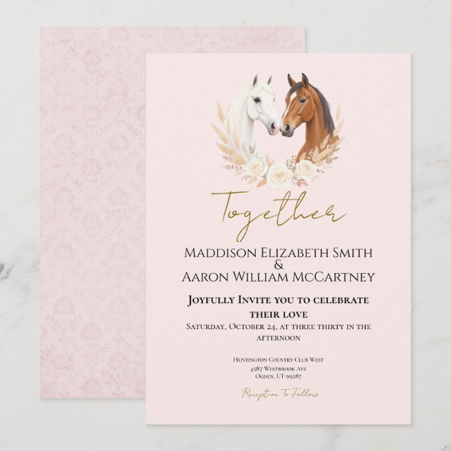 Rustic Boho Country Wedding Einladung (Vorne/Hinten)