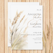 Rustic Boho Dried Tan Grass Wedding