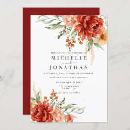 Rustic Boho Fall Blume Hochzeit Einladung