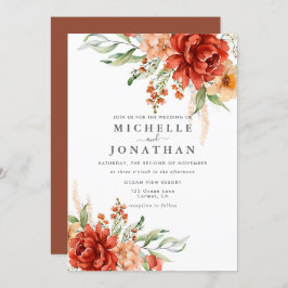 Rustic Boho Fall Blume Hochzeit Einladung