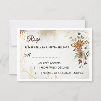 Rustic Boho Fall floral RSVP Card anpassen