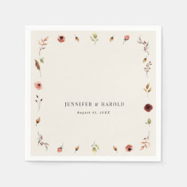 Rustic Boho Fall Wildblumen Hochzeit oder Verlobun Serviette