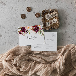 Rustic Boho farbenfrohe Floral Vielen Dank Postkarte