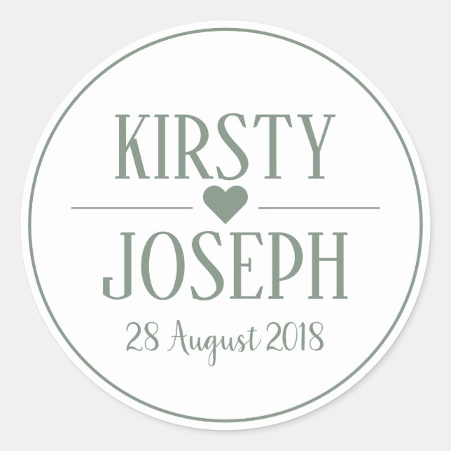 Rustic Boho Feather Green Spring Wedding Sticker (Vorderseite)