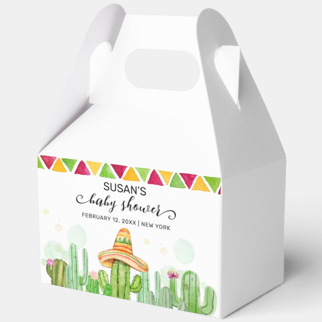 Rustic Boho Fiesta Cactus Taco 'Bout A Baby Shoote Geschenkschachtel (Vorderseite)