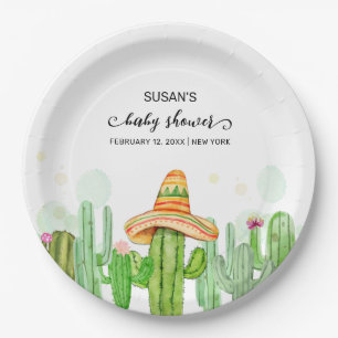 Rustic Boho Fiesta Cactus Taco 'Bout A Baby Shoote Pappteller