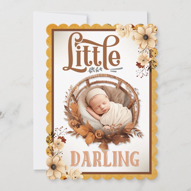 Rustic Boho Floral Baby Shower Einladungen (Vorderseite)