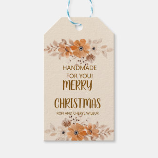 Rustic Boho Floral Christmas Gift Tags Geschenkanhänger