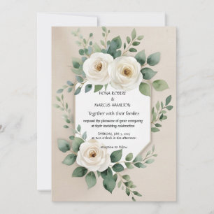 Rustic Boho Floral Elegante Hochzeit Einladung