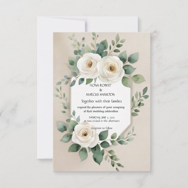 Rustic Boho Floral Elegante Roses Save The Date (Vorderseite)