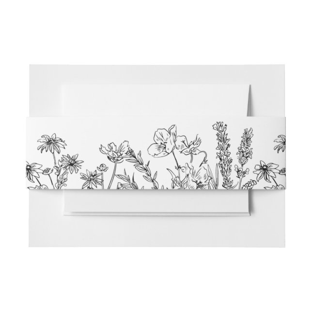 Rustic Boho Floral Garden Wildblume Wedding Einladungsbanderole (Vorderseite Beispiel)