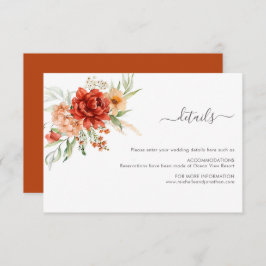 Rustic Boho Floral Wedding Card Begleitkarte
