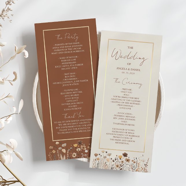 Rustic Boho Floral Wedding Program Programm (Von Creator hochgeladen)