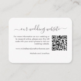 Rustic Boho Floral Wedding RSVP Details QR Code en Begleitkarte