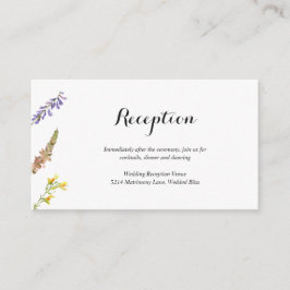 Rustic Boho Floral Wildblume Empfang Wedding Begleitkarte