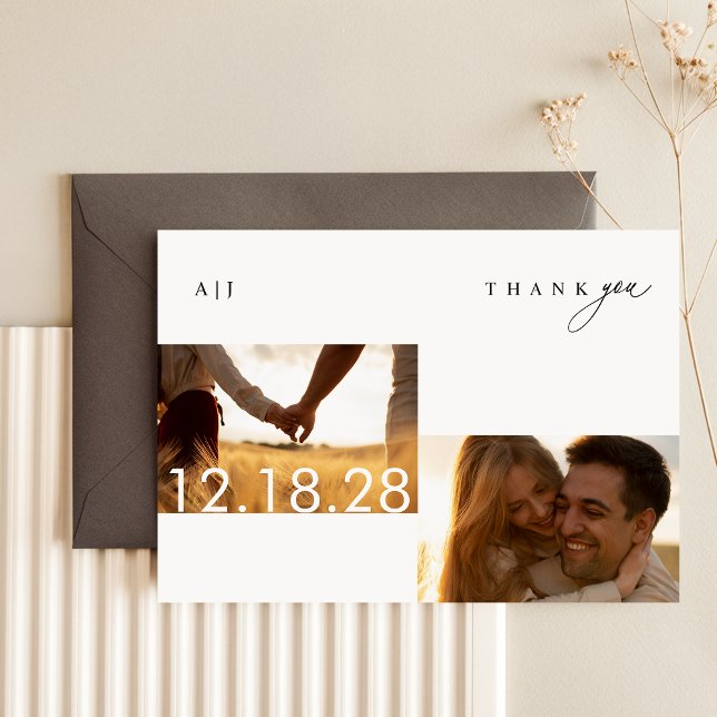 Rustic Boho Foto Wedding Dankeschön Card Dankeskarte (Von Creator hochgeladen)