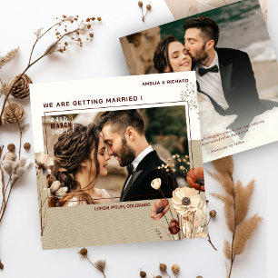Rustic Boho Foto Wedding Speichern Sie das Datum E
