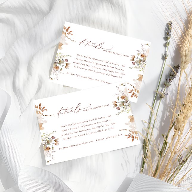 Rustic Boho Garden Blume Hochzeit Begleitkarte (Von Creator hochgeladen)