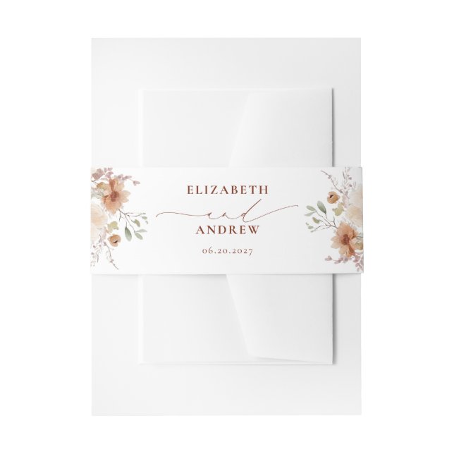 Rustic Boho Garden Blume Hochzeit Einladungsbanderole (Vorderseite Beispiel)