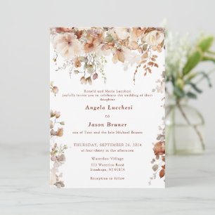 Rustic Boho Garden Blume Hochzeit QR Code Invita Einladung
