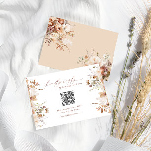 Rustic Boho Garden Blume Hochzeit QR Code UAWG Begleitkarte