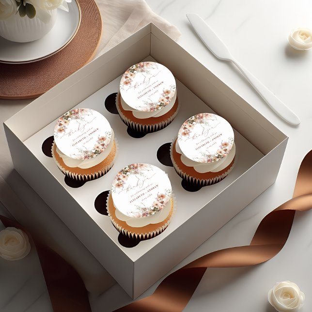 Rustic Boho Garden Blume Hochzeit Runder Aufkleber (Von Creator hochgeladen)