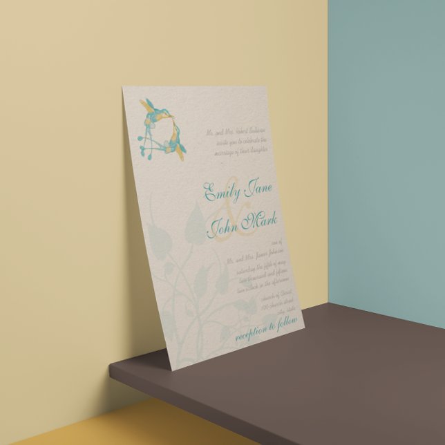 Rustic Boho Hummingbird Kiss Liebe BirdWedding Einladung (Von Creator hochgeladen)