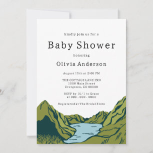 Rustic Boho Landscape Babydusche Einladung