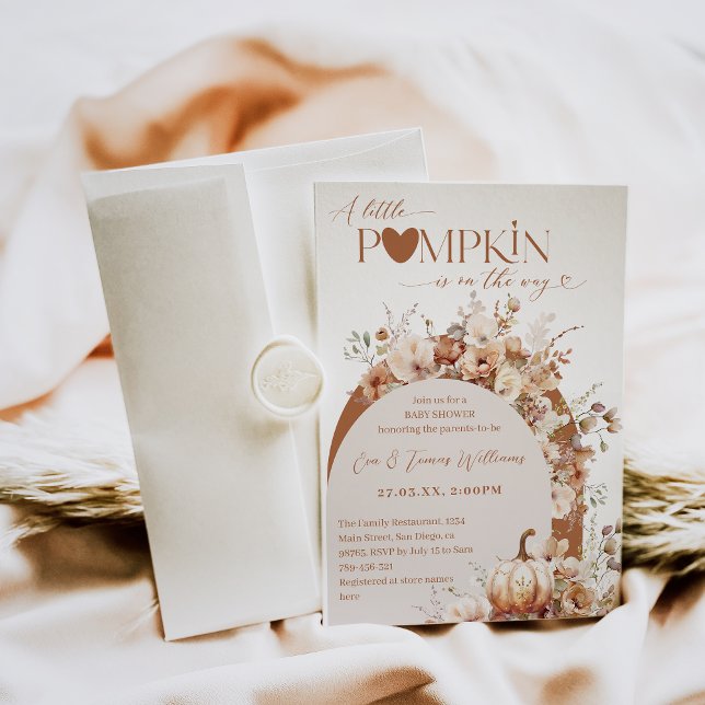 Rustic Boho Little Pumpkin Fall Baby Dusche Einladung (Von Creator hochgeladen)