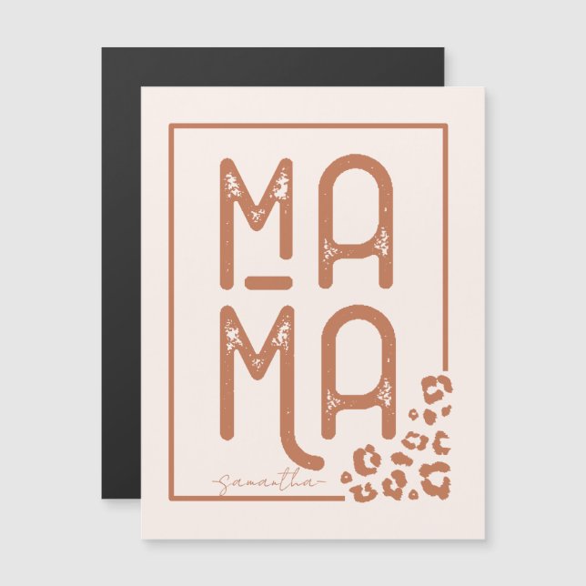 Rustic Boho Mama Magnetkarte (Vorne/Hinten)