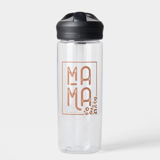 Rustic Boho Mama Trinkflasche (Vorderseite)