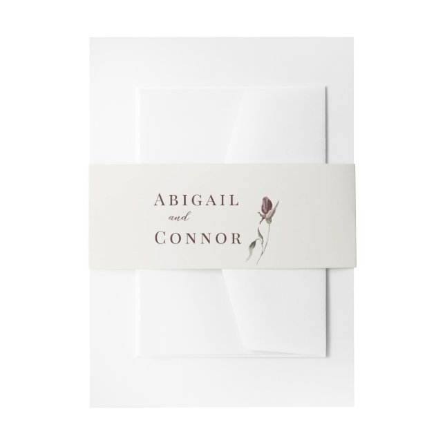 Rustic Boho Marsala Cream Floral Einladungsbanderole (Vorderseite Beispiel)