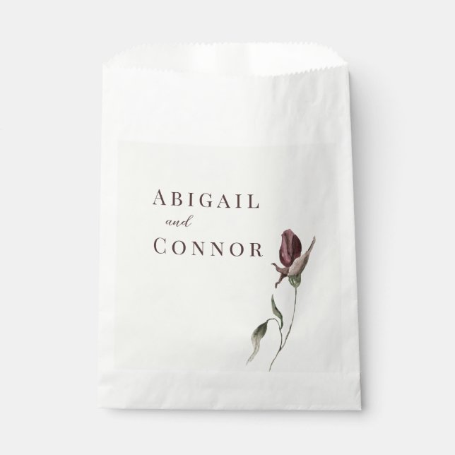 Rustic Boho Marsala Cream Floral Geschenktütchen (Vorderseite)