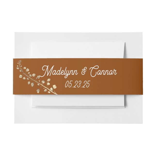 Rustic Boho Monogram Wedding Invitation Bly Band (Vorderseite Beispiel)