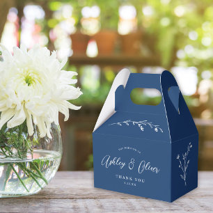 Rustic Boho Navy Blue Wildblume Wedding Geschenkschachtel