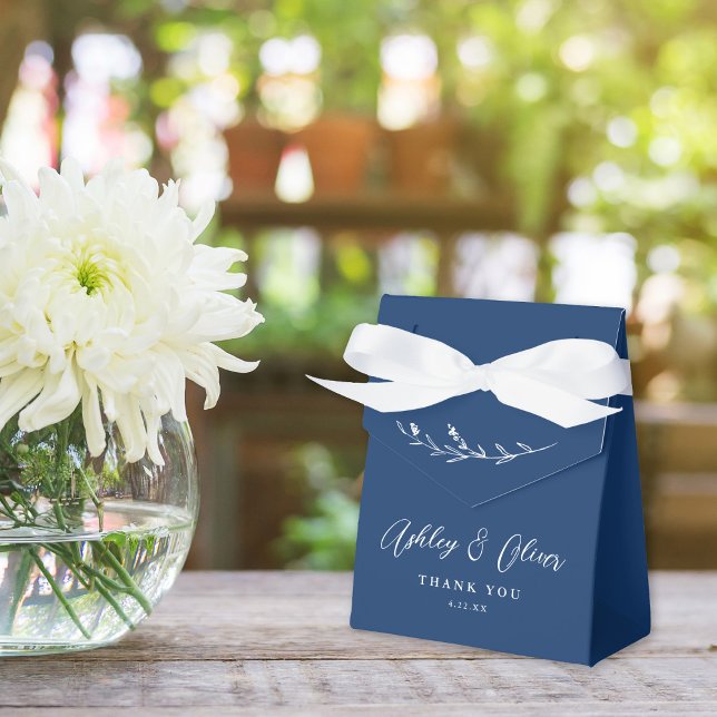 Rustic Boho Navy Blue Wildblume Wedding Geschenkschachtel (Von Creator hochgeladen)