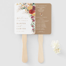Rustic Boho Pampas Grass Blume Hochzeitsprogramm Fächer
