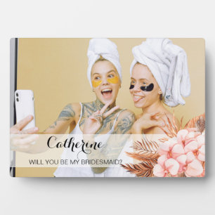 Rustic Boho Pampas Grass Will You Be My Bridesmaid Fotoplatte