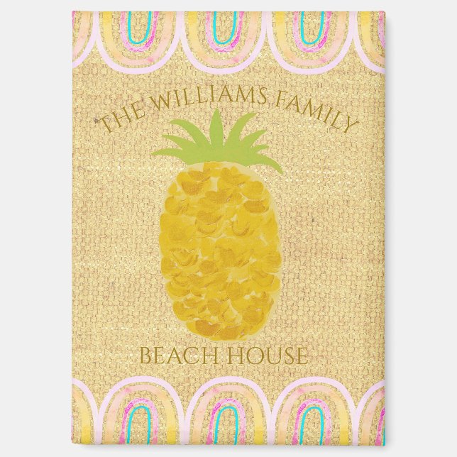 Rustic Boho Pineapple Magnet (Vorderseite)